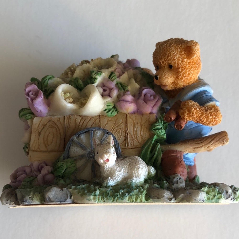 Happy Spring Flower Garden Teddy Bear Figurine - Picture 4 of 16